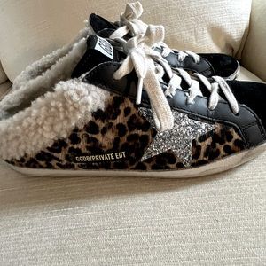 Authentic Golden Goose superstar shearling slide sneaker. Size 38.